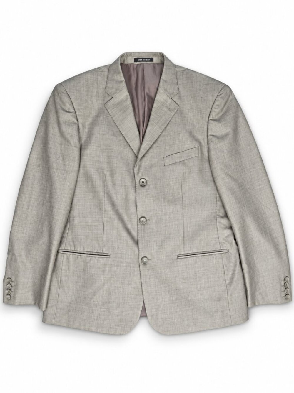 Ermenegildo Zegna Grey 100% Wool 3-Button Suit Jacket Blazer Size IT 54 (US 44)